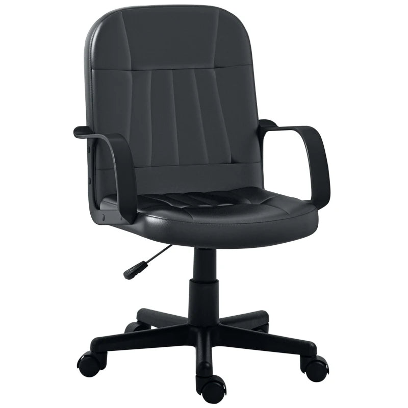 Swivel Executive Office Chair, PU Leather Computer Desk Chair, Gaming Seater, Home Office Chair, Ergonomic Design in Black | HOMCOM-0