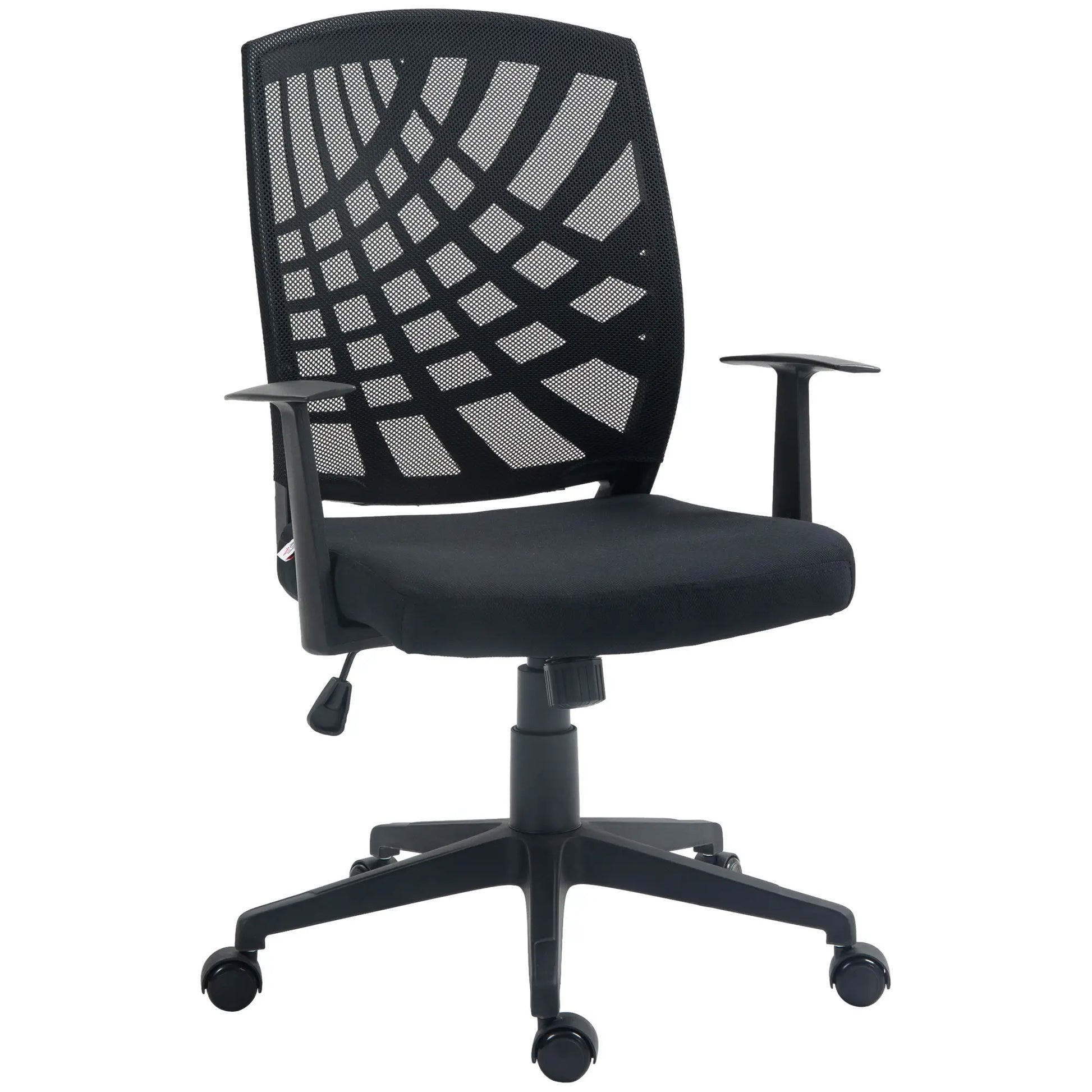 Ergonomic Office Chair, Height Adjustable Mesh Chair, Desk Chair with Swivel Wheels for Home Office, Black | HOMCOM-0