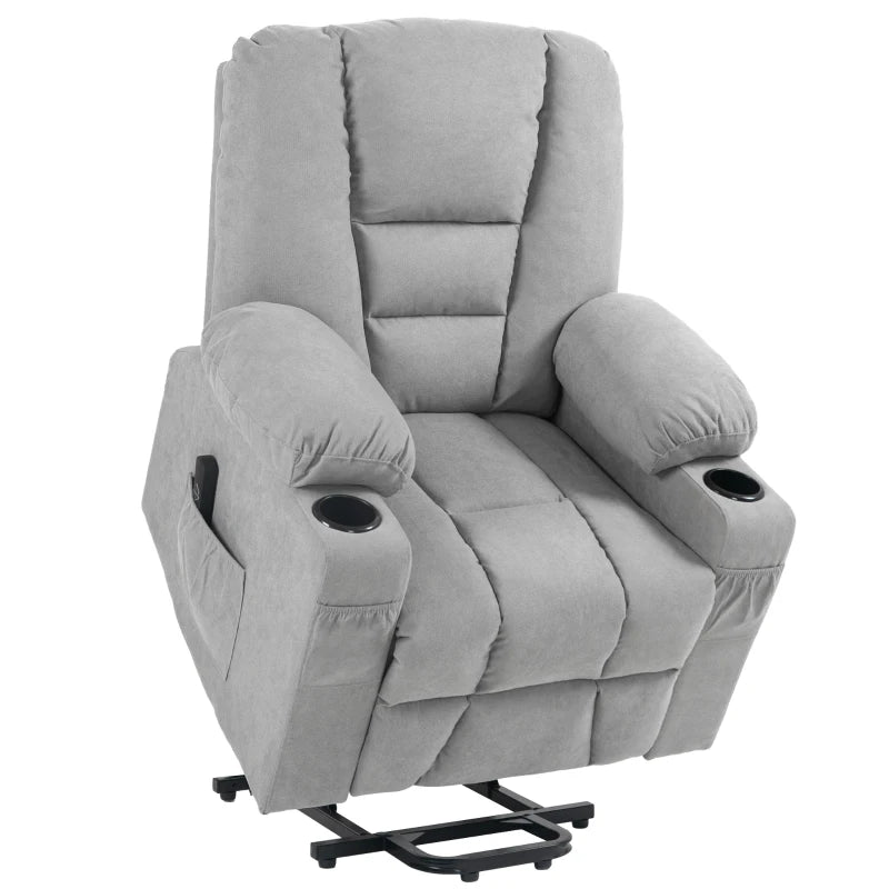 Oversized Riser and Recliner Chairs for the Elderly, Fabric Upholstered Lift Chair with Remote Control, Side Pockets and Cup Holder by HOMCOM-0