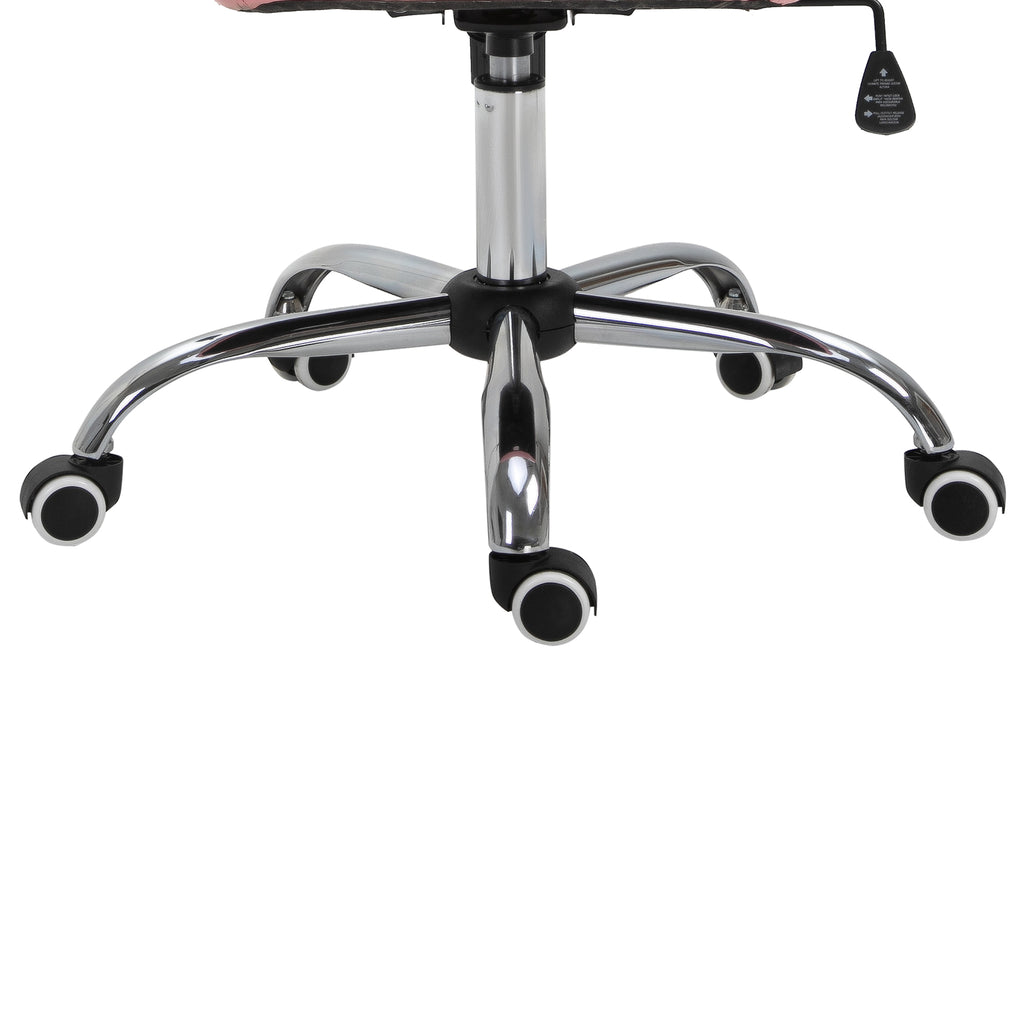 Pink Computer Desk Chair with 360° Swivel, PU Diamante Padded, Base 5 Castor Wheels, Ergonomic Desk Chair by Vinsetto-7