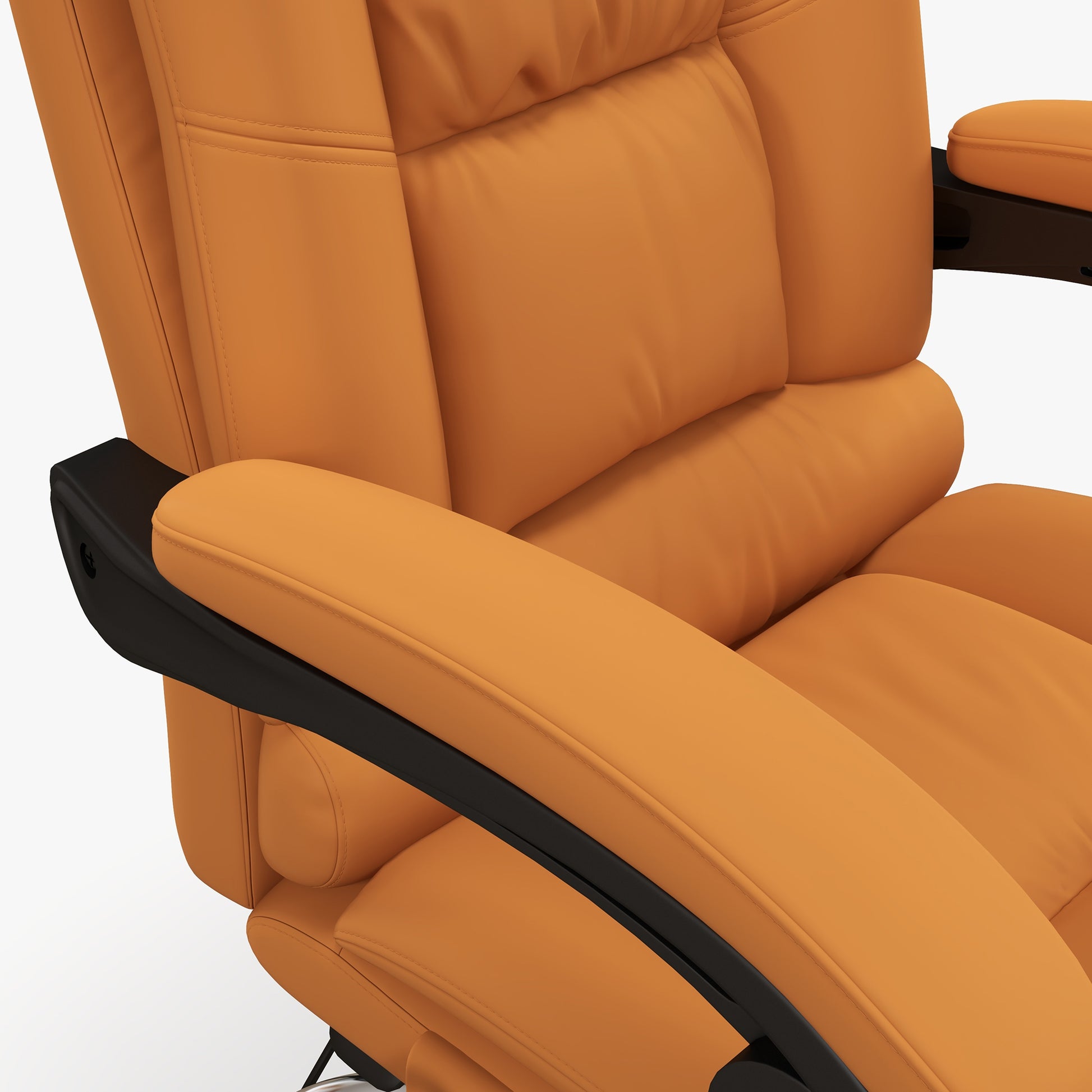 Light Brown Vibration Massage Office Chair with Heat, PU Leather Computer Chair with Footrest, Armrest, Reclining Back by Vinsetto-7