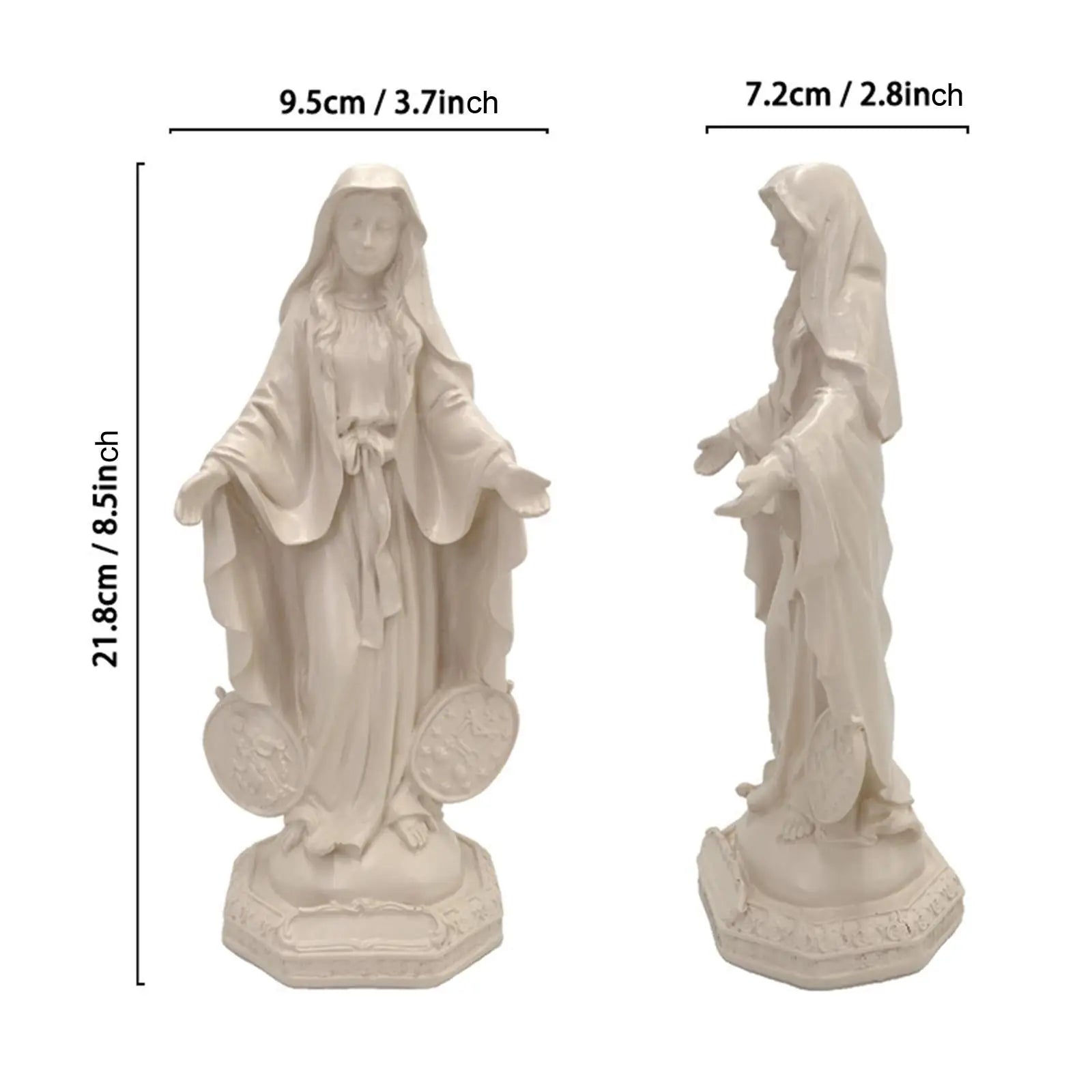 Virgin Mary Sculpture Catholic Religious Our Lady Statue Resin Ornament for Home Living Room Christmas Desktop Decoration
