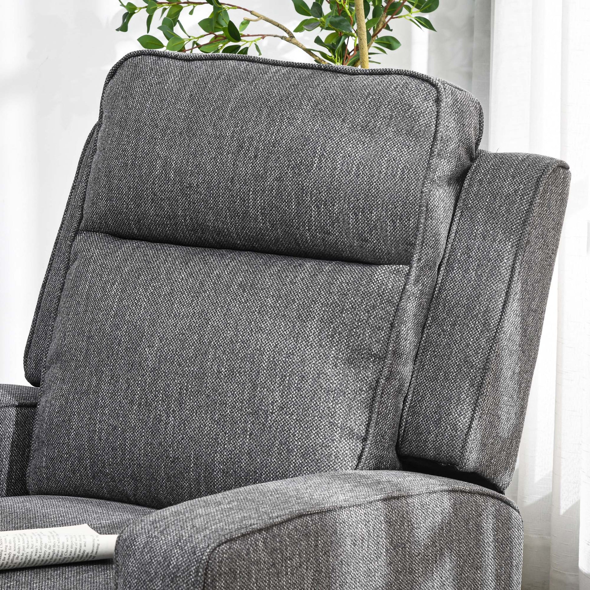 Electric Recliner Armchair, Recliner Chair with Adjustable Leg Rest, USB Port, Charcoal Grey | HOMCOM-6