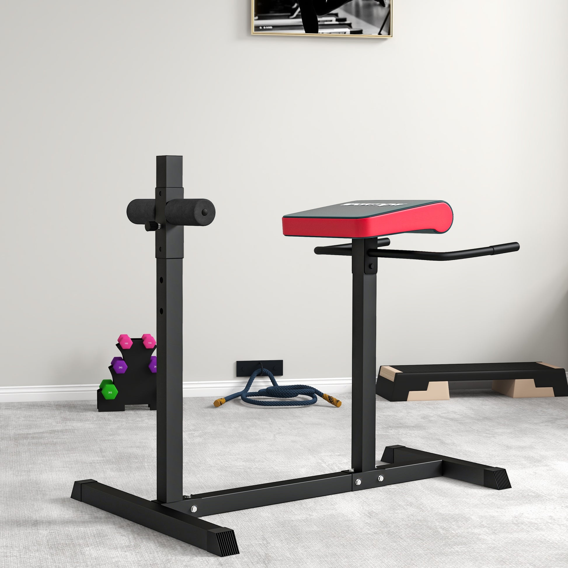 Back Extension Roman Chair, Hyperextension Bench with Adjustable Leg Roller for Back, Abdominal and Gluteal Training by SPORTNOW-7