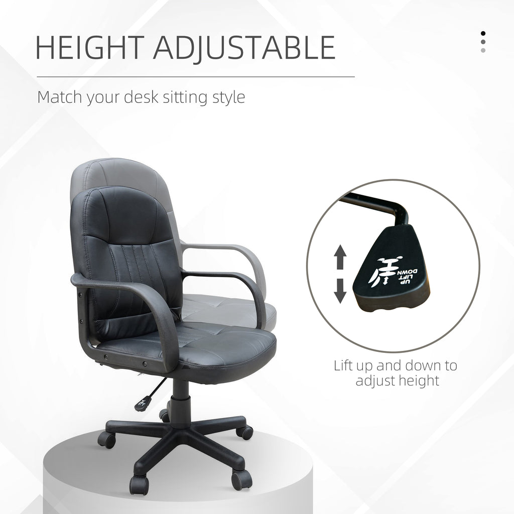 Swivel Executive Office Chair, PU Leather Computer Desk Chair, Gaming Seater, Home Office Chair, Ergonomic Design in Black | HOMCOM-2