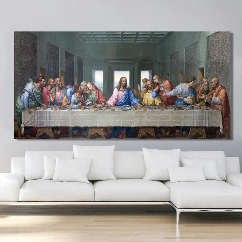 Leonardo Da Vinci's The Last Supper Posters and Print Wall Art Canvas Painting Famous Painting Art for Living Room Cuadros Decor