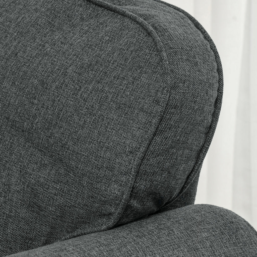 Mid-Century Armchair, Single Sofa with Pocket Springs in Dark Grey by HOMCOM-7