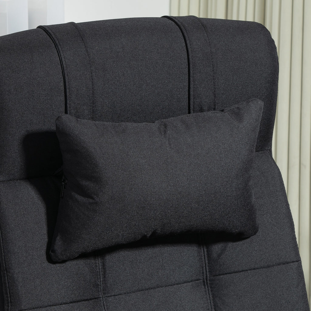 Executive Office Chair with Footrest, Headrest Pillow, Office Desk Chair with Reclining Backrest, Swivel Wheels, Black | Vinsetto-7