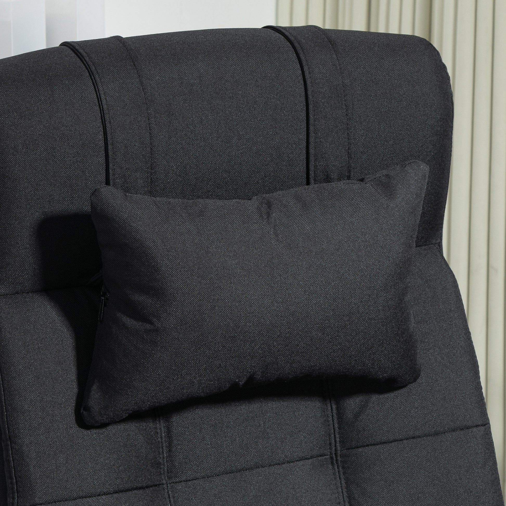 Executive Office Chair with Footrest, Headrest Pillow, Office Desk Chair with Reclining Backrest, Swivel Wheels, Black | Vinsetto-7