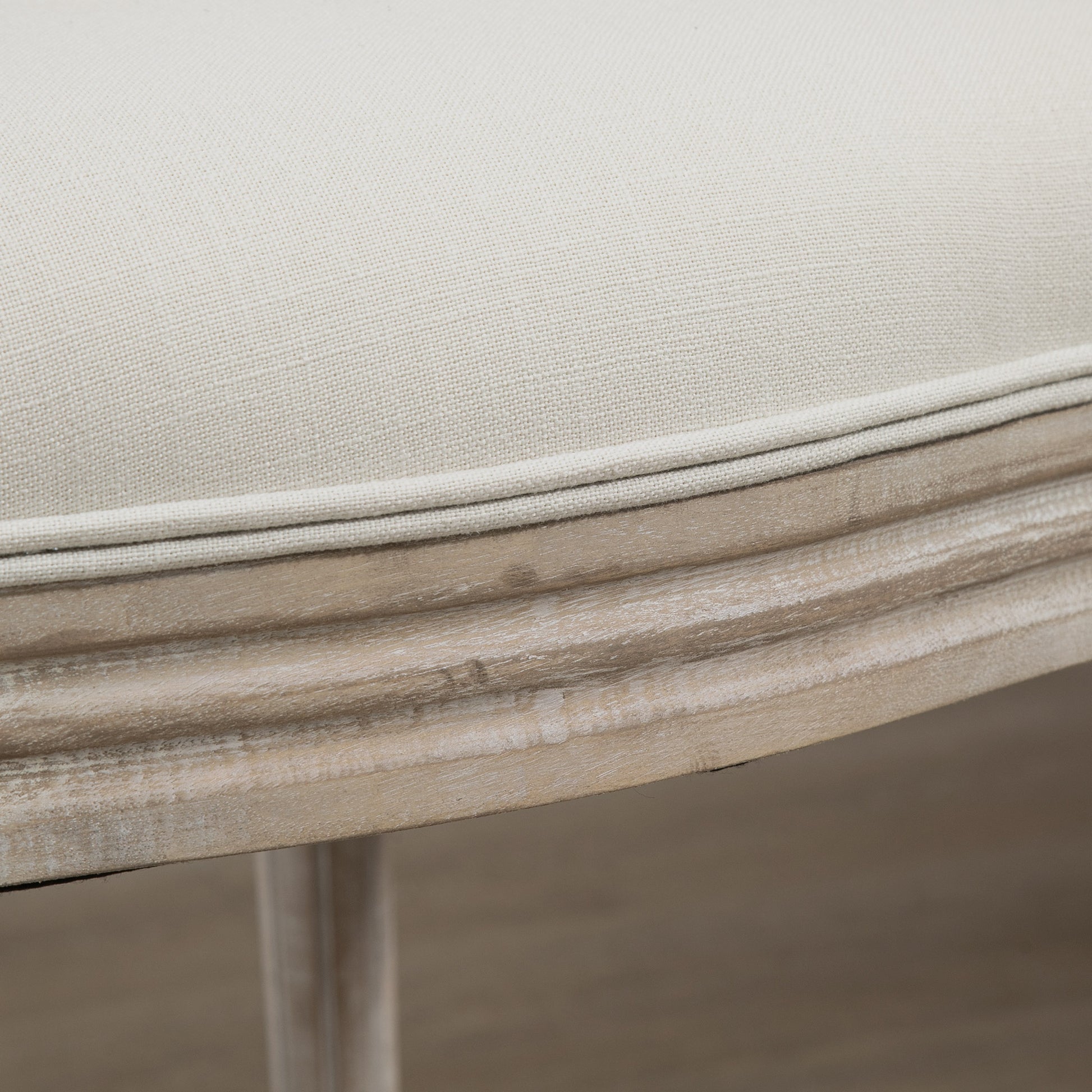 Dining Chairs Set of 2, French-Style Kitchen Chairs, Armless Accent Chairs with Backrest and Linen-Touch Upholstery, Cream | HOMCOM-6