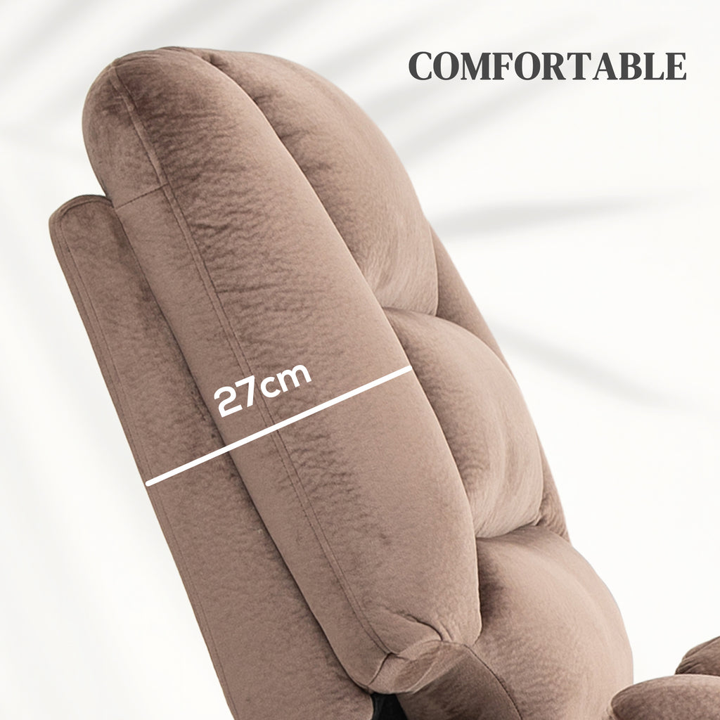 Electric Riser and Recliner Chair with Vibration Massage, Heat, Side Pocket, Brown | HOMCOM-5