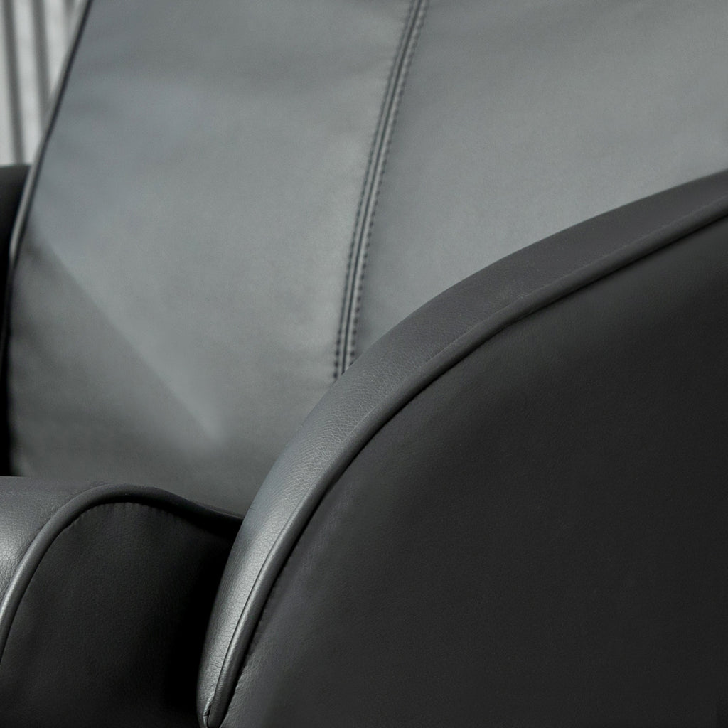 Black Faux Leather Reclining Chair and Footstool by HOMCOM-7