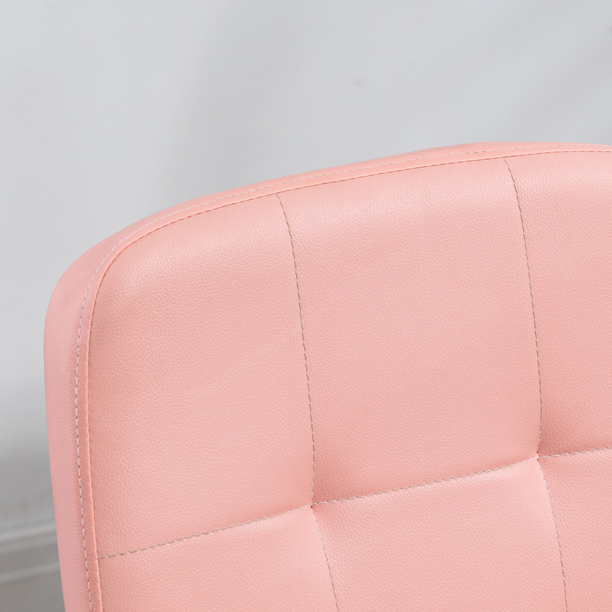 Vinsetto Armless Faux Leather Office Chair in Pink-7