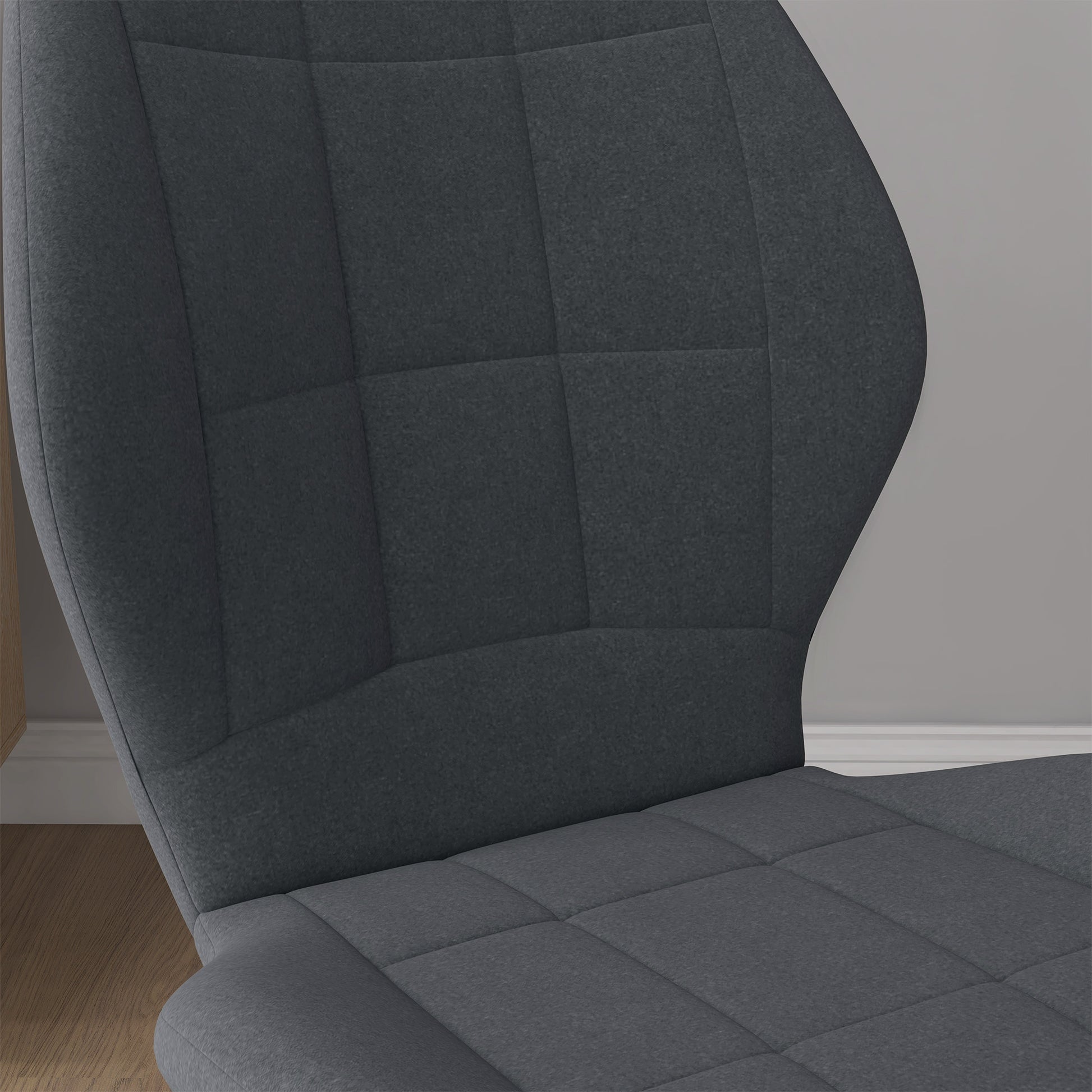 HOMCOM Set of Four Flannel Relaxed Tub Dining Chairs - Dark Grey-7
