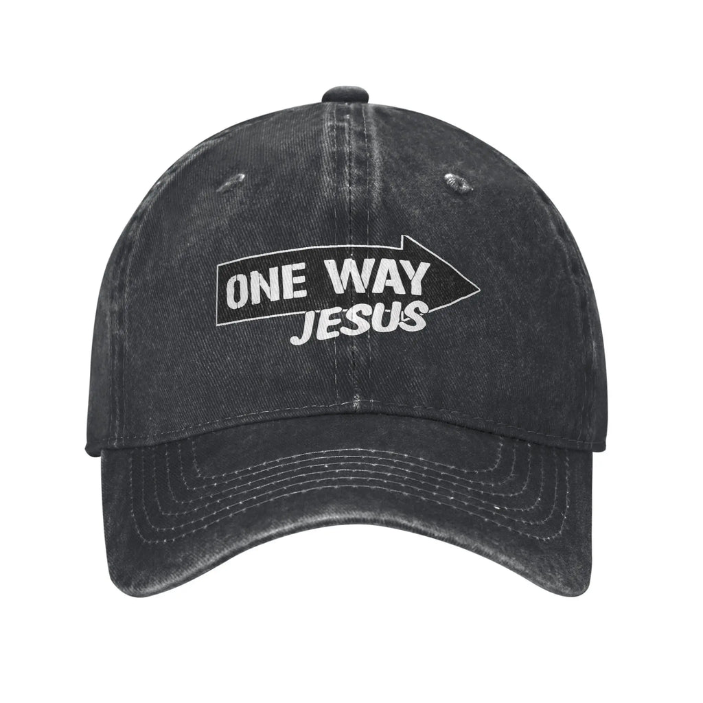 Vintage One Way Jesus Baseball Cap