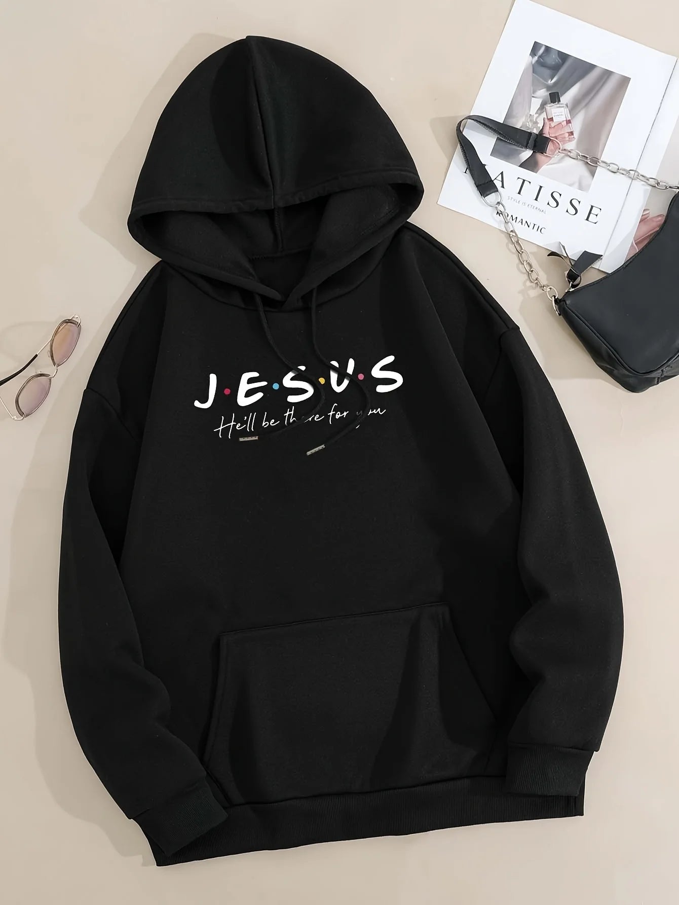 Drawstring Kangaroo Pocket Casual Sweatshirt