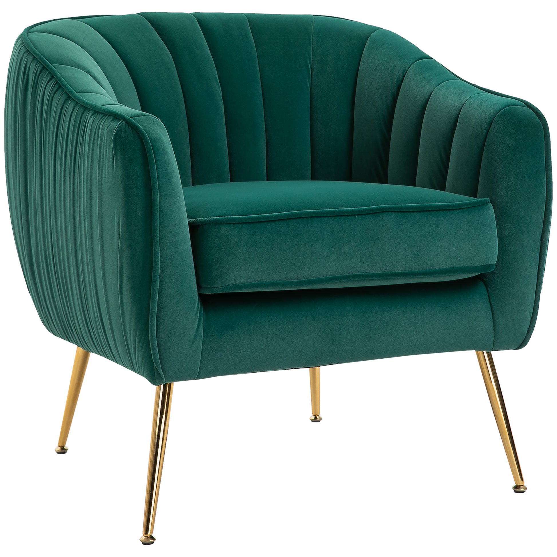 Fabric Single Sofa Arm Chair Upholstered Flocking Wood Leg Living Room Furniture-0