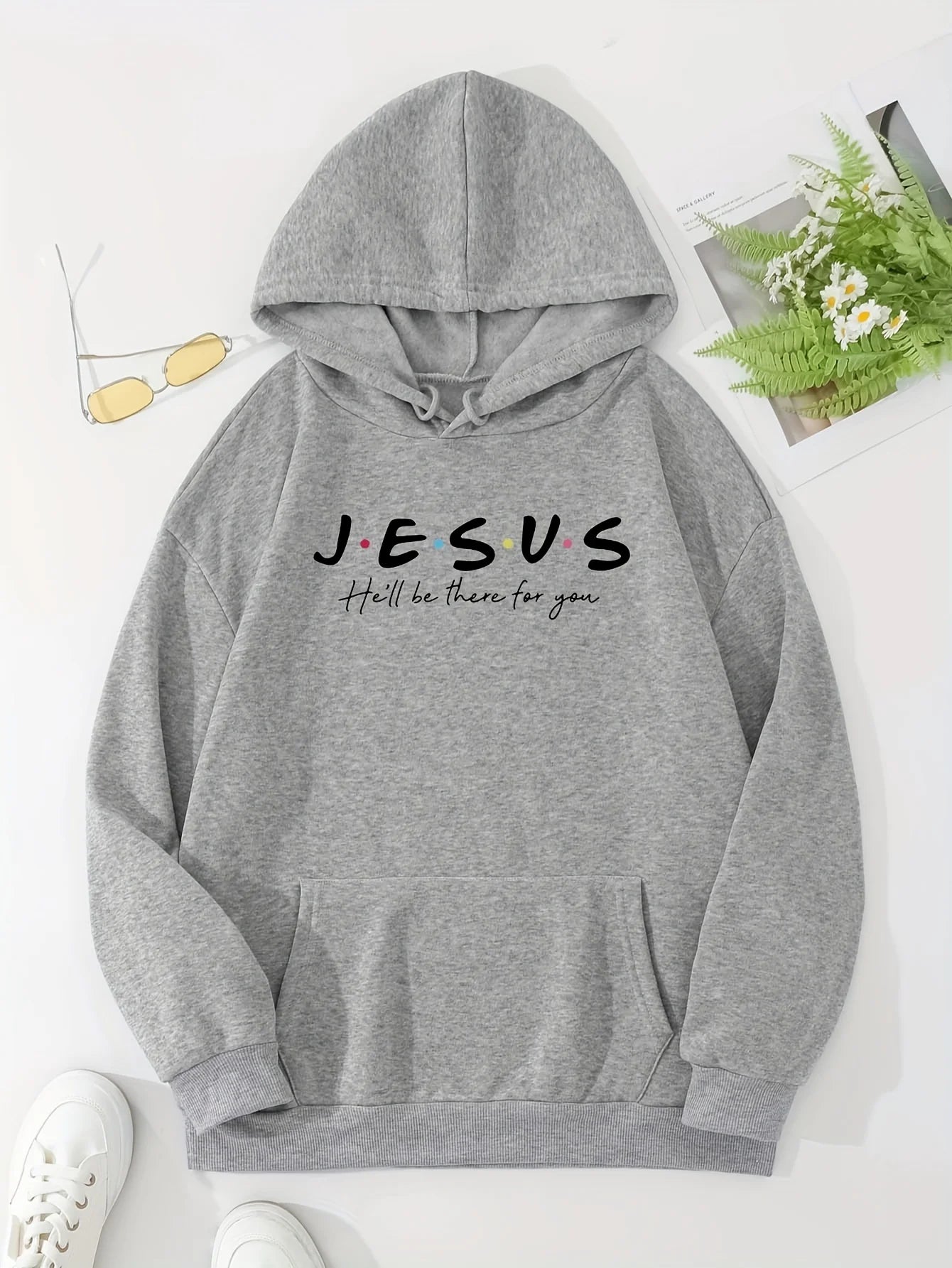 Drawstring Kangaroo Pocket Casual Sweatshirt