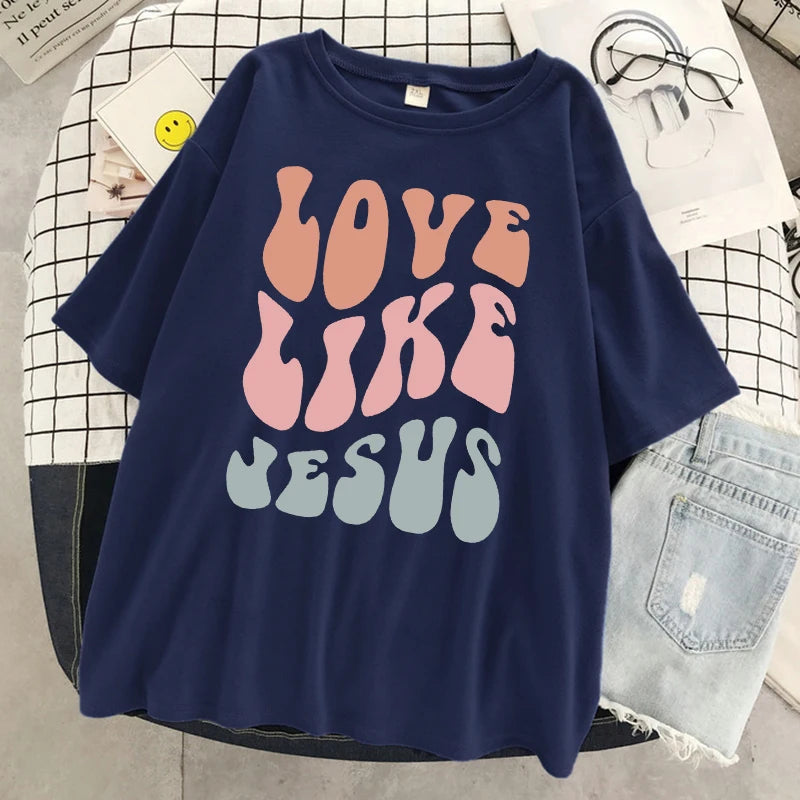 Love Like Jesus Letter Graphic T-Shirt