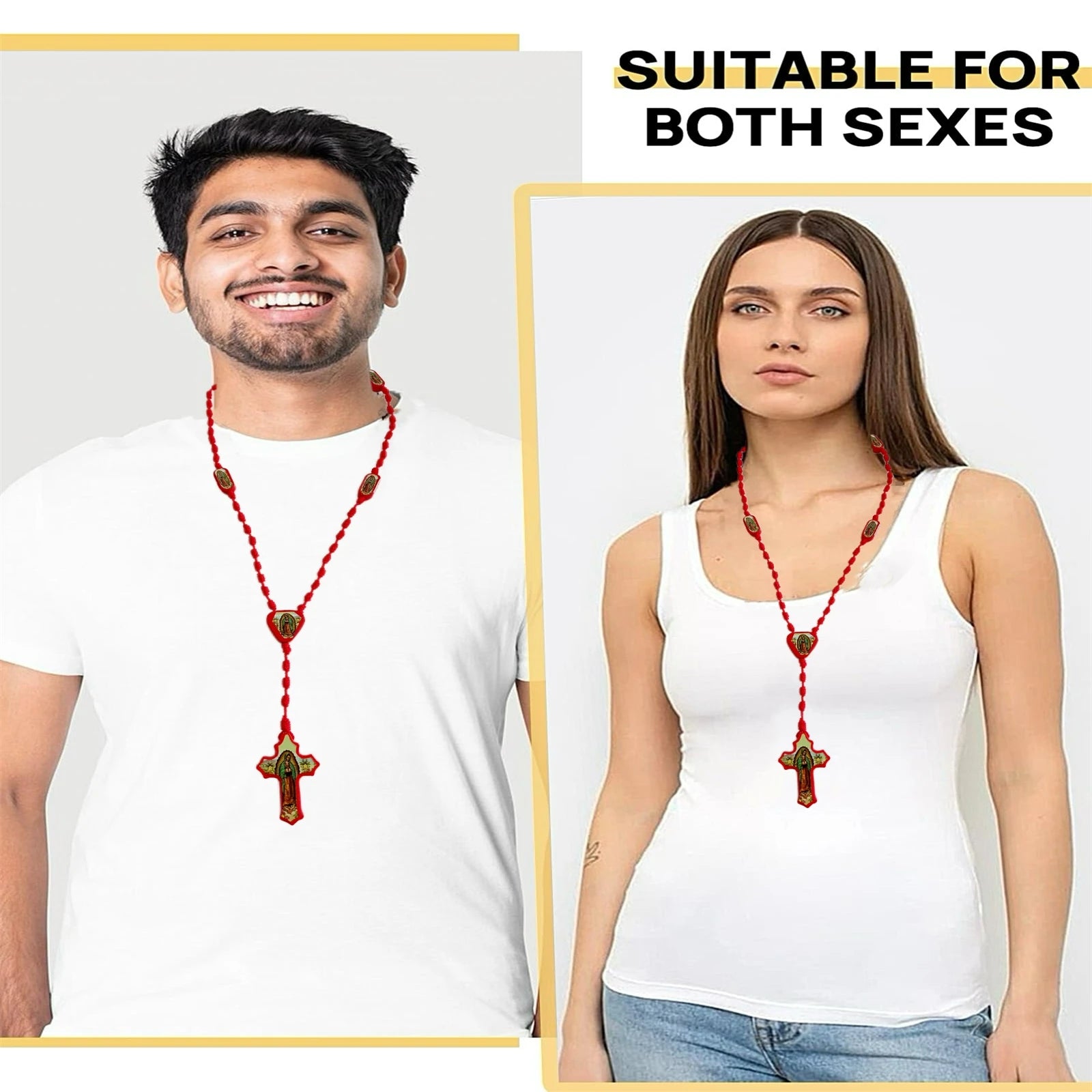 1Pc Rosary Saint Jude Virgin Mary Handmade Knotted rosary Catholic Necklace Cross Pendant Protection Blessing Charm