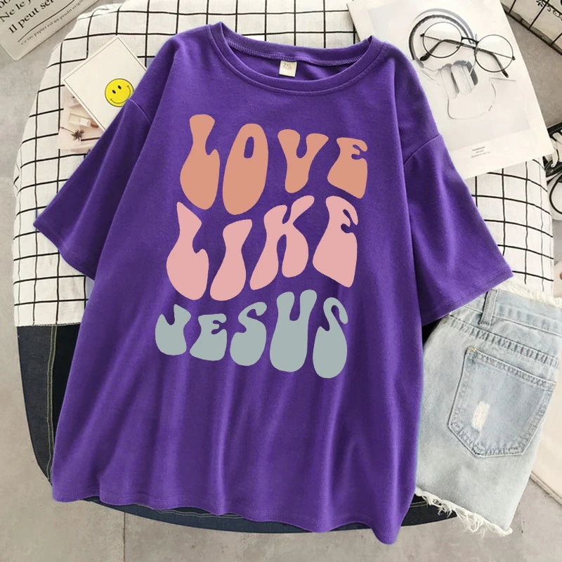 Love Like Jesus Letter Graphic T-Shirt
