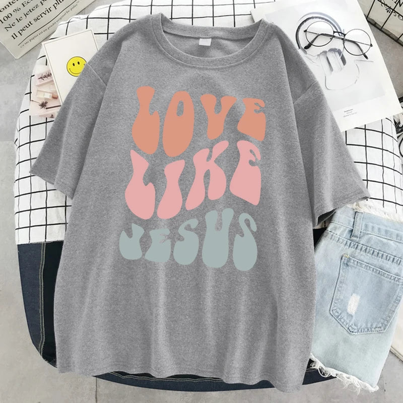 Love Like Jesus Letter Graphic T-Shirt