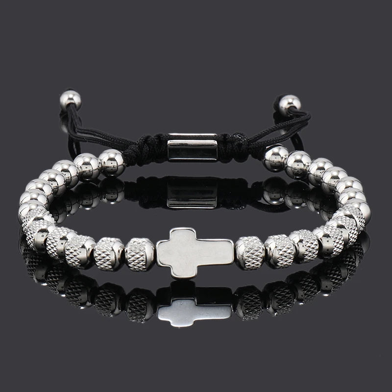 Luxury Stainless Steel Cross Charms Man Bracelet