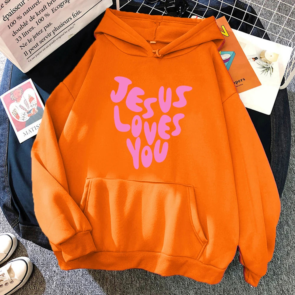 Jesus Loves Me Letter Funny Prints Hoodies