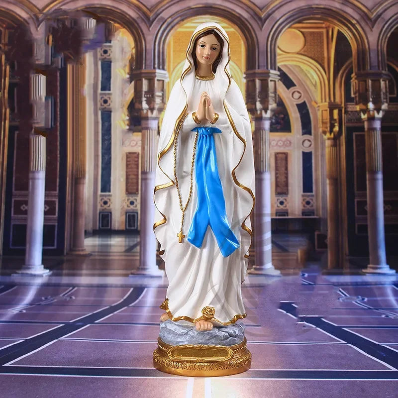 Virgin Mary Model Blessed Mother Statue Our Lady of Lourdes Blessed Virgin Mother Mary Catholic Religious Resin Figurine Statue