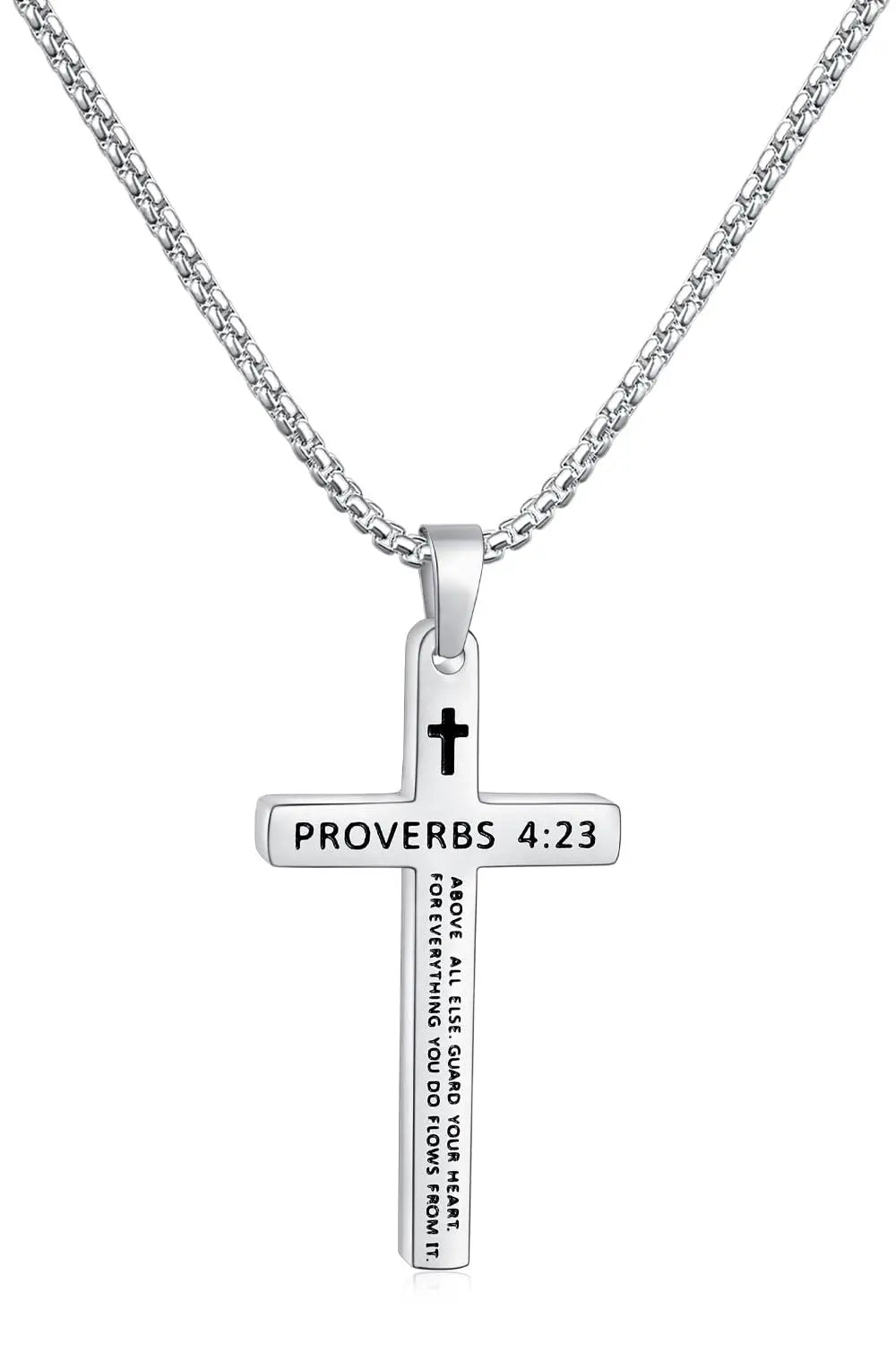 Shevalues Bible Verse Cross Necklace