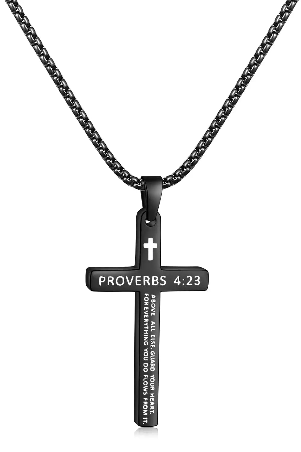 Shevalues Bible Verse Cross Necklace