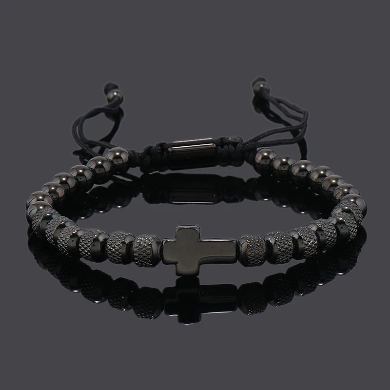 Luxury Stainless Steel Cross Charms Man Bracelet