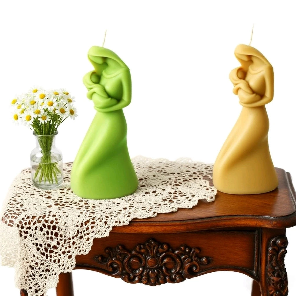 Holy Mom Mary Family Candle Mold Silicone Prayer Posture Virgin Mary Statue Handmade Craft Supplies Soap Making Tool Home Decor