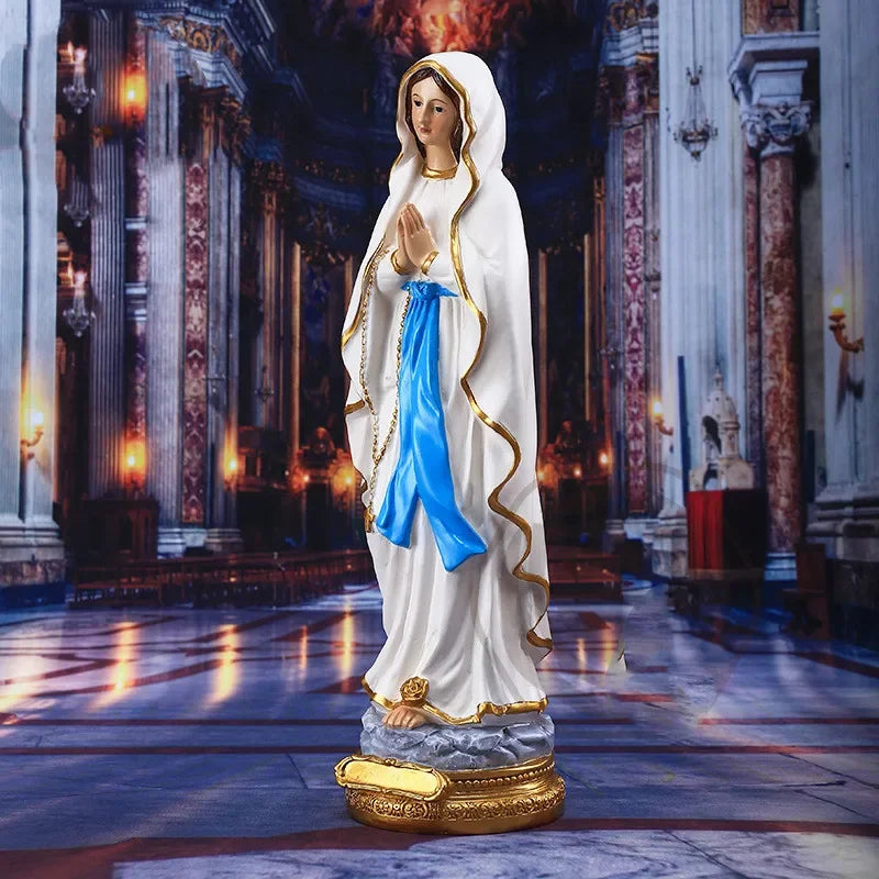 Virgin Mary Model Blessed Mother Statue Our Lady of Lourdes Blessed Virgin Mother Mary Catholic Religious Resin Figurine Statue