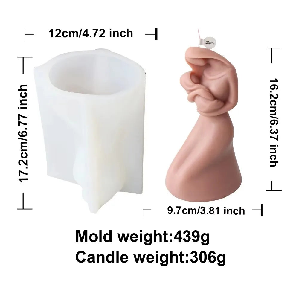Holy Mom Mary Family Candle Mold Silicone Prayer Posture Virgin Mary Statue Handmade Craft Supplies Soap Making Tool Home Decor