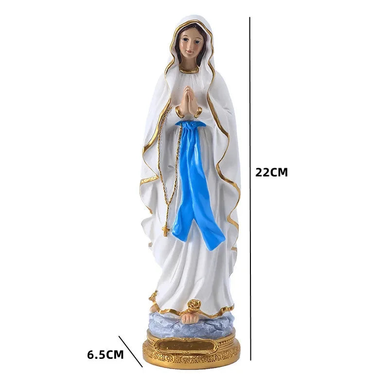 Virgin Mary Model Blessed Mother Statue Our Lady of Lourdes Blessed Virgin Mother Mary Catholic Religious Resin Figurine Statue