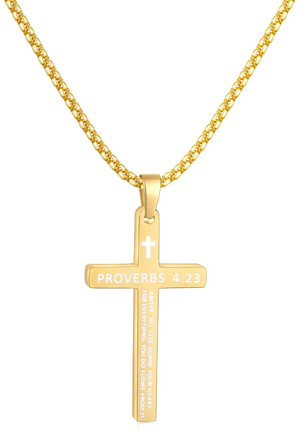 Shevalues Bible Verse Cross Necklace