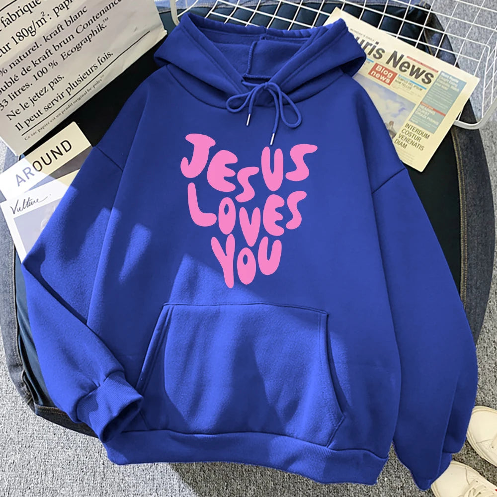 Jesus Loves Me Letter Funny Prints Hoodies