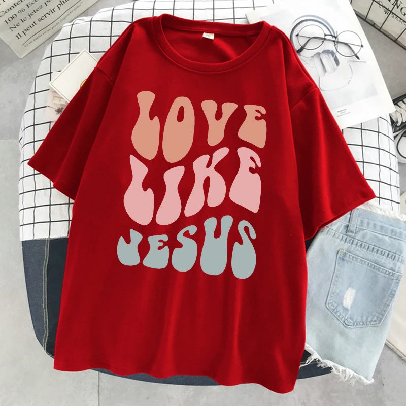 Love Like Jesus Letter Graphic T-Shirt