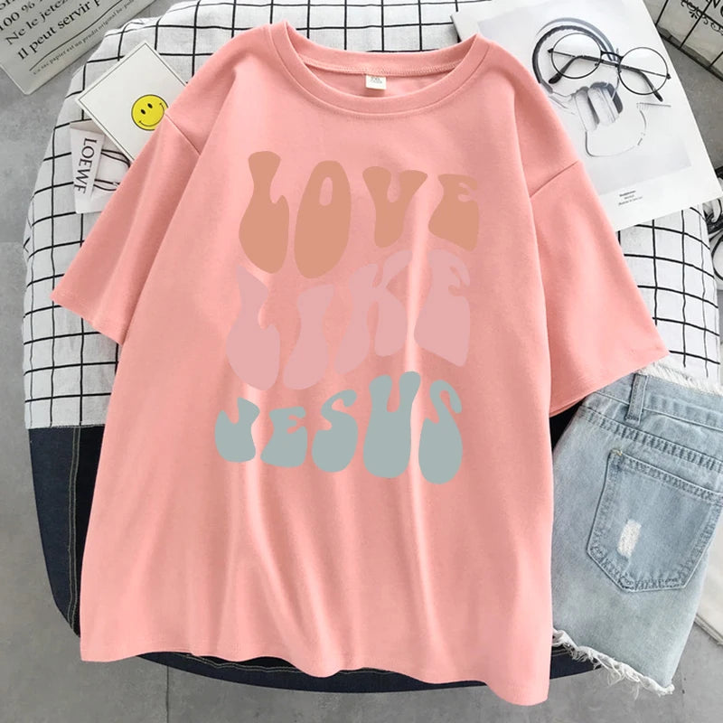 Love Like Jesus Letter Graphic T-Shirt