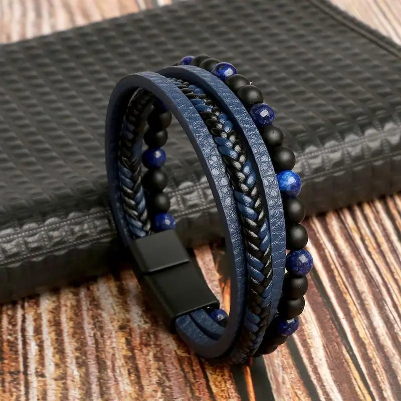 Stainless Steel Leather Bracelet