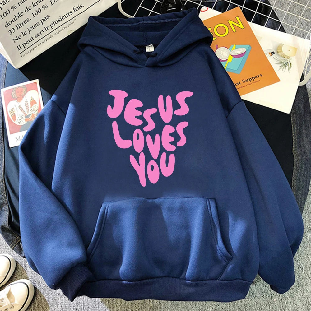 Jesus Loves Me Letter Funny Prints Hoodies