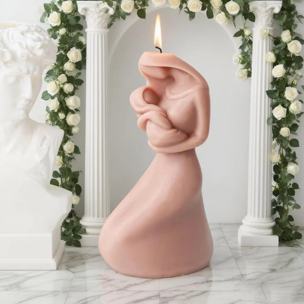 Holy Mom Mary Family Candle Mold Silicone Prayer Posture Virgin Mary Statue Handmade Craft Supplies Soap Making Tool Home Decor