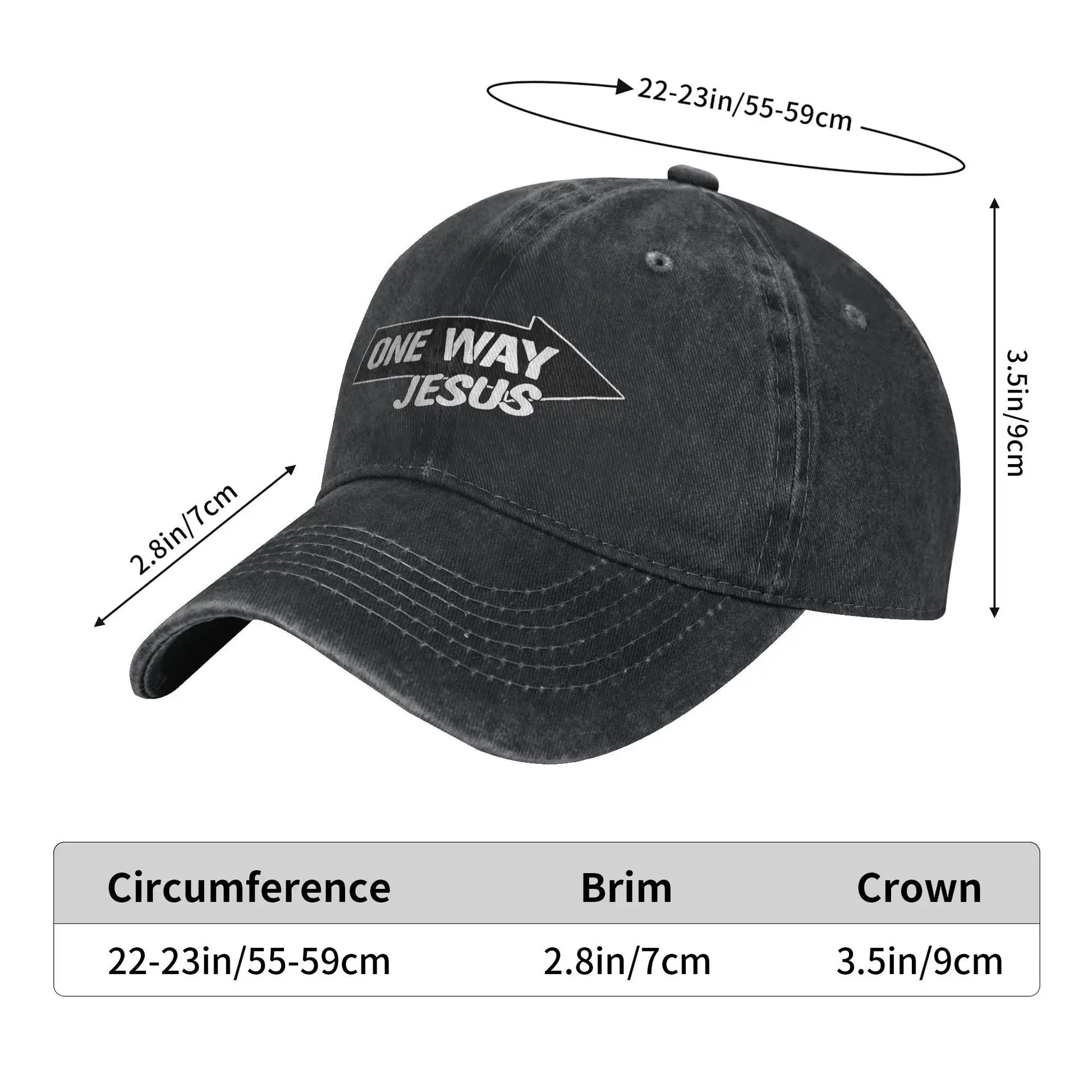 Vintage One Way Jesus Baseball Cap