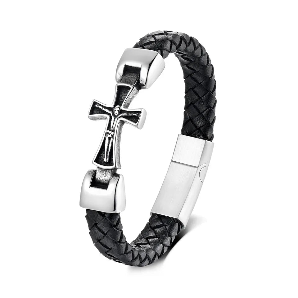Vintage Stainless Steel Jesus Cross
