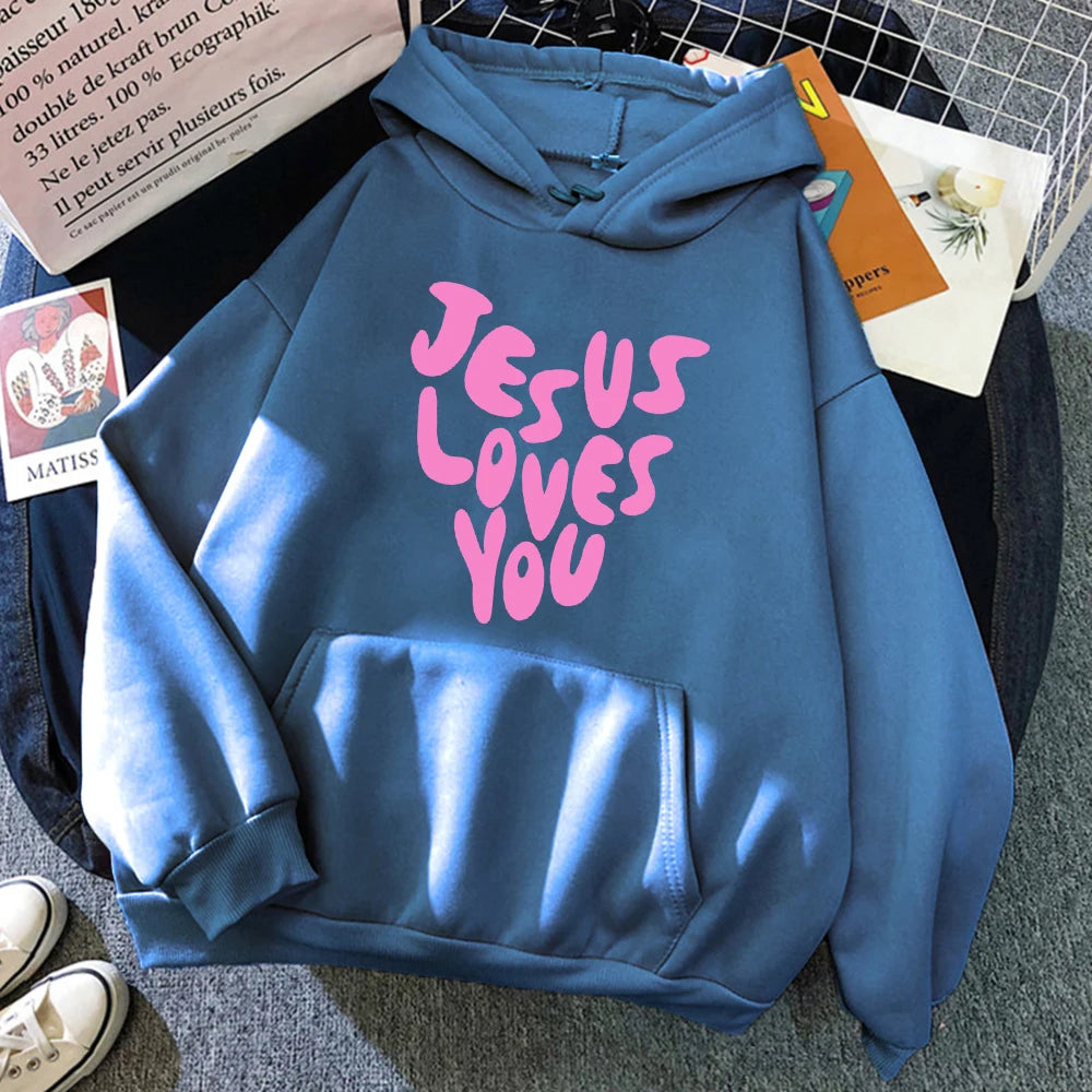 Jesus Loves Me Letter Funny Prints Hoodies