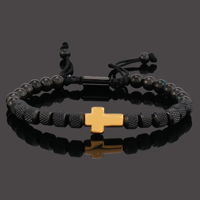 Luxury Stainless Steel Cross Charms Man Bracelet