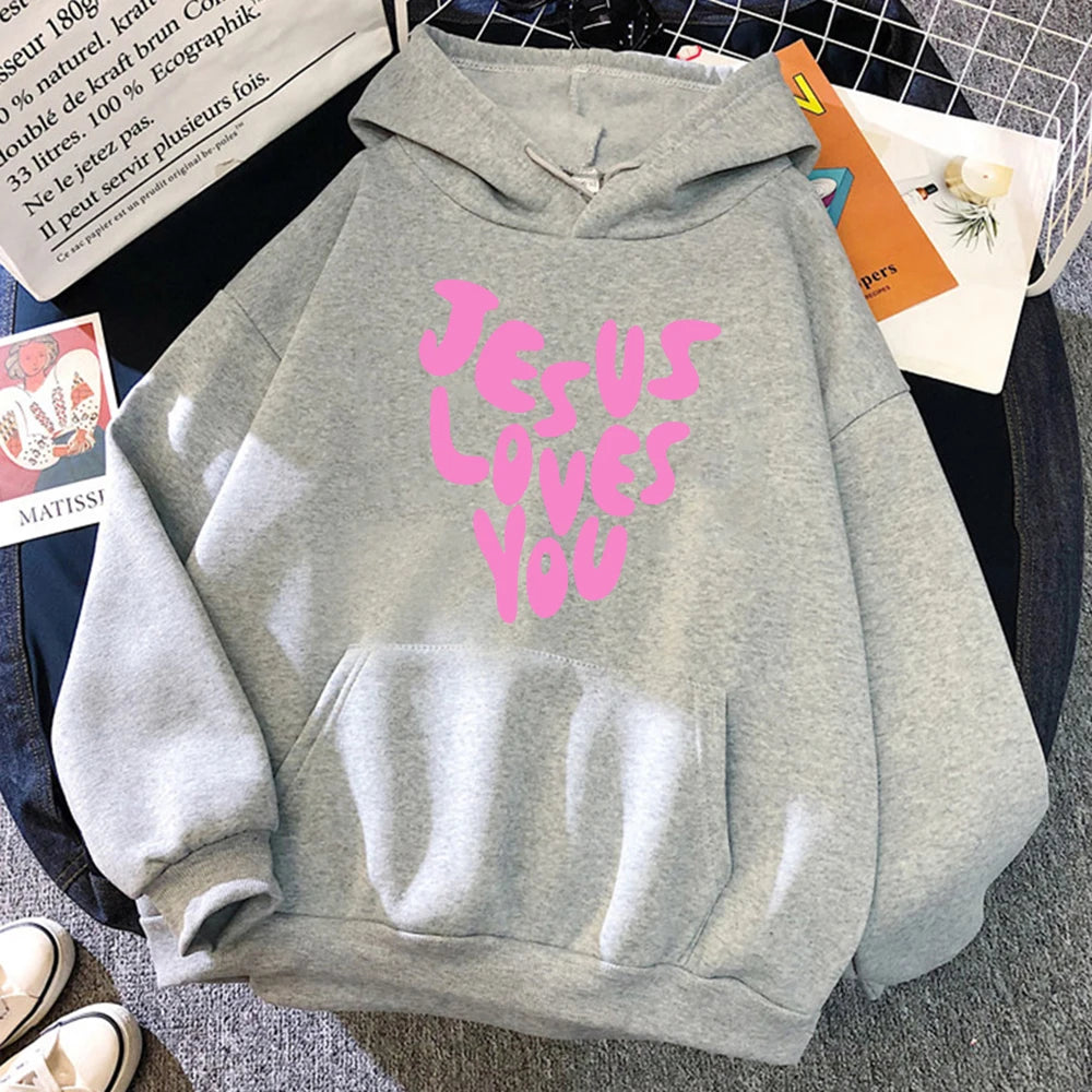 Jesus Loves Me Letter Funny Prints Hoodies