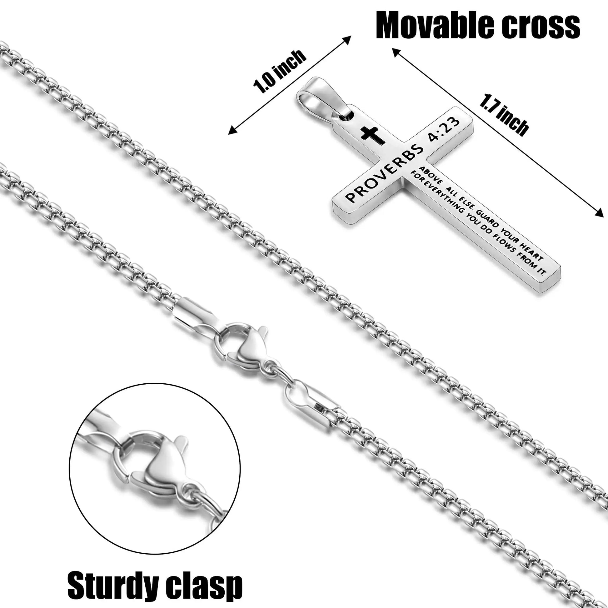 Shevalues Bible Verse Cross Necklace