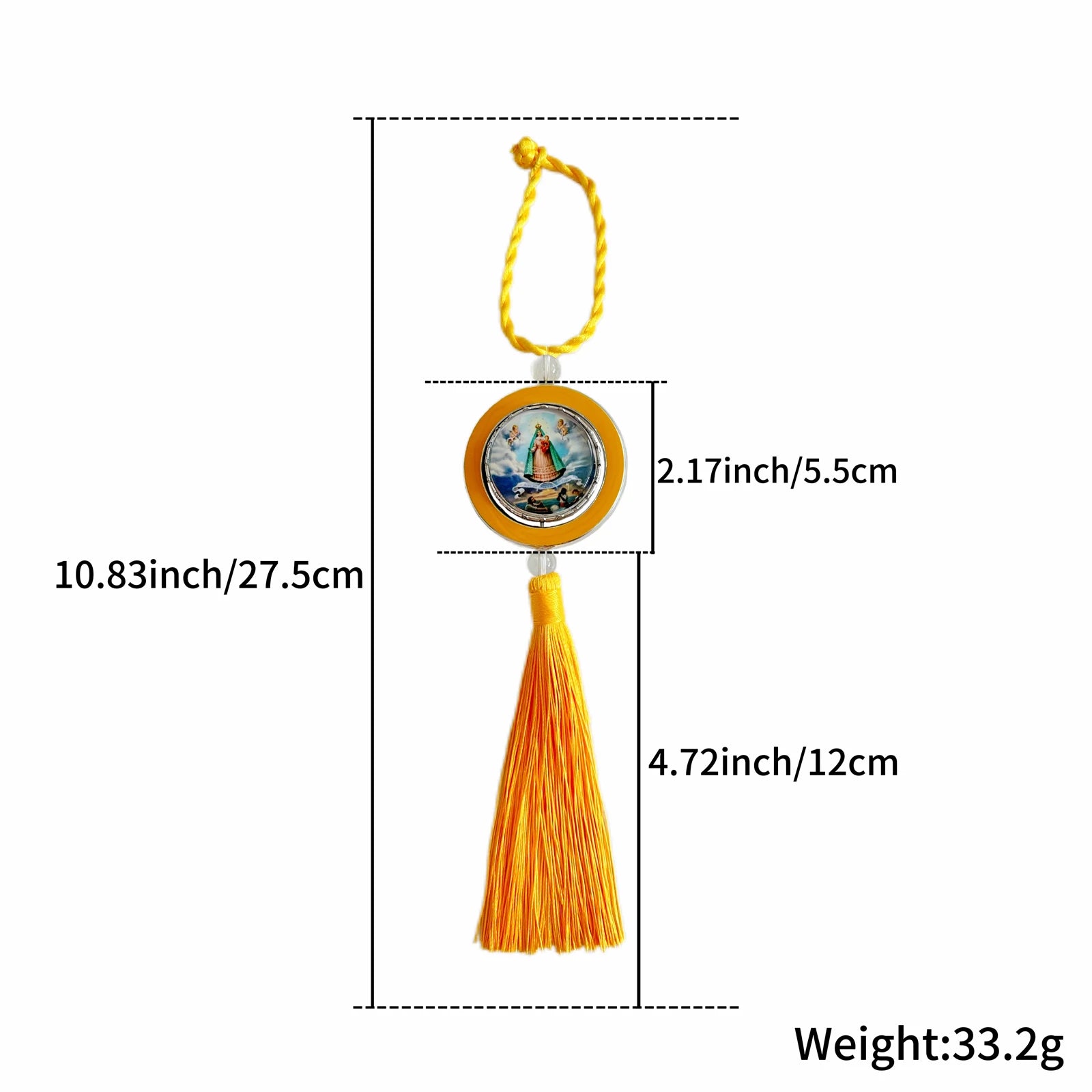 Virgin Mary of Charity/Santa Barbara/Yemaya/Saint Jude Pendant Rear View Mirror or House Blessing Hanging Religious Charm Potect